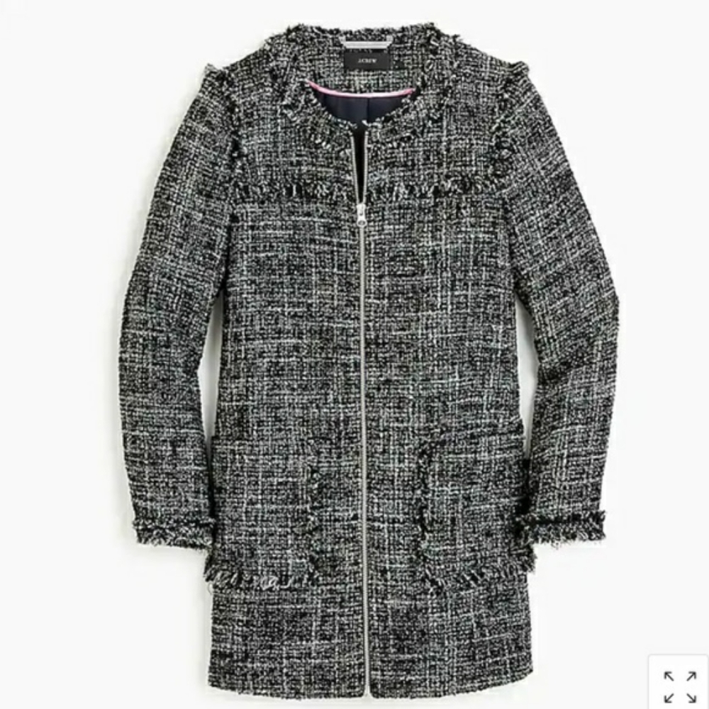 J. Crew Tweed Lady Swing Coat Size 14